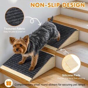 Dog Ramp for Stairs, Non-Slip Dog Stairs, Low-Angled